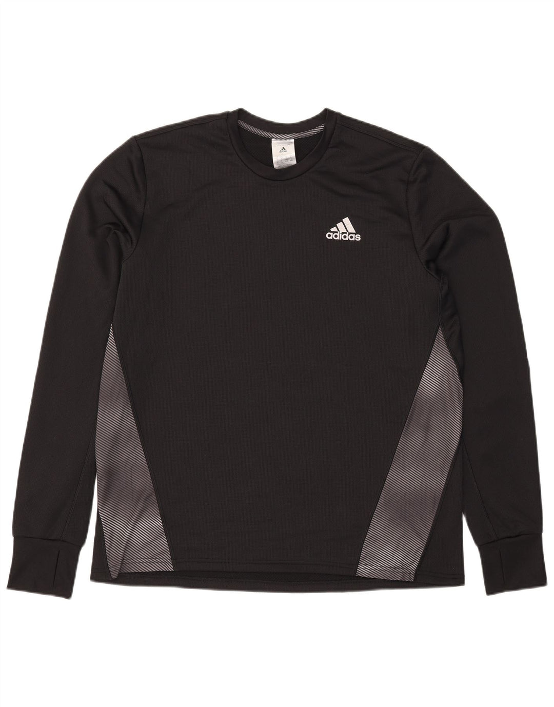 Adidas Hombre Aeroready Top Manga Larga Grande Negro Colorblock Poliéster