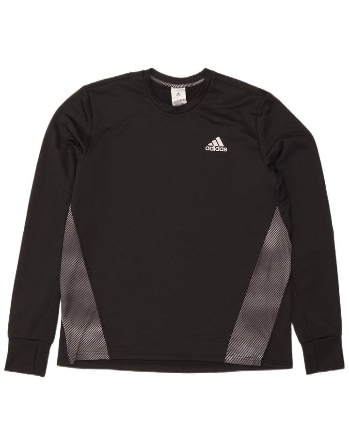 Adidas Hombre Aeroready Top Manga Larga Grande Negro Colorblock Poliéster