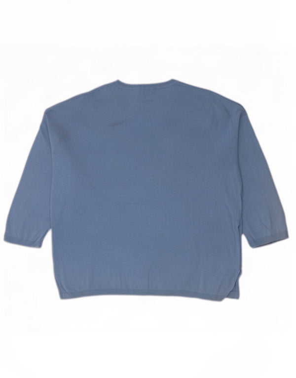 Massimo Dutti Sudadera Oversize Manga 3/4 Mujer Jersey UK 6 XS Azul