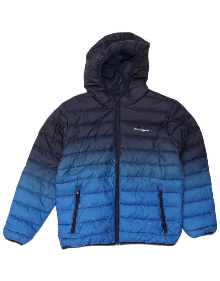 Eddie Bauer Chaqueta acolchada con capucha para niños 10-11 años Mediana Azul marino