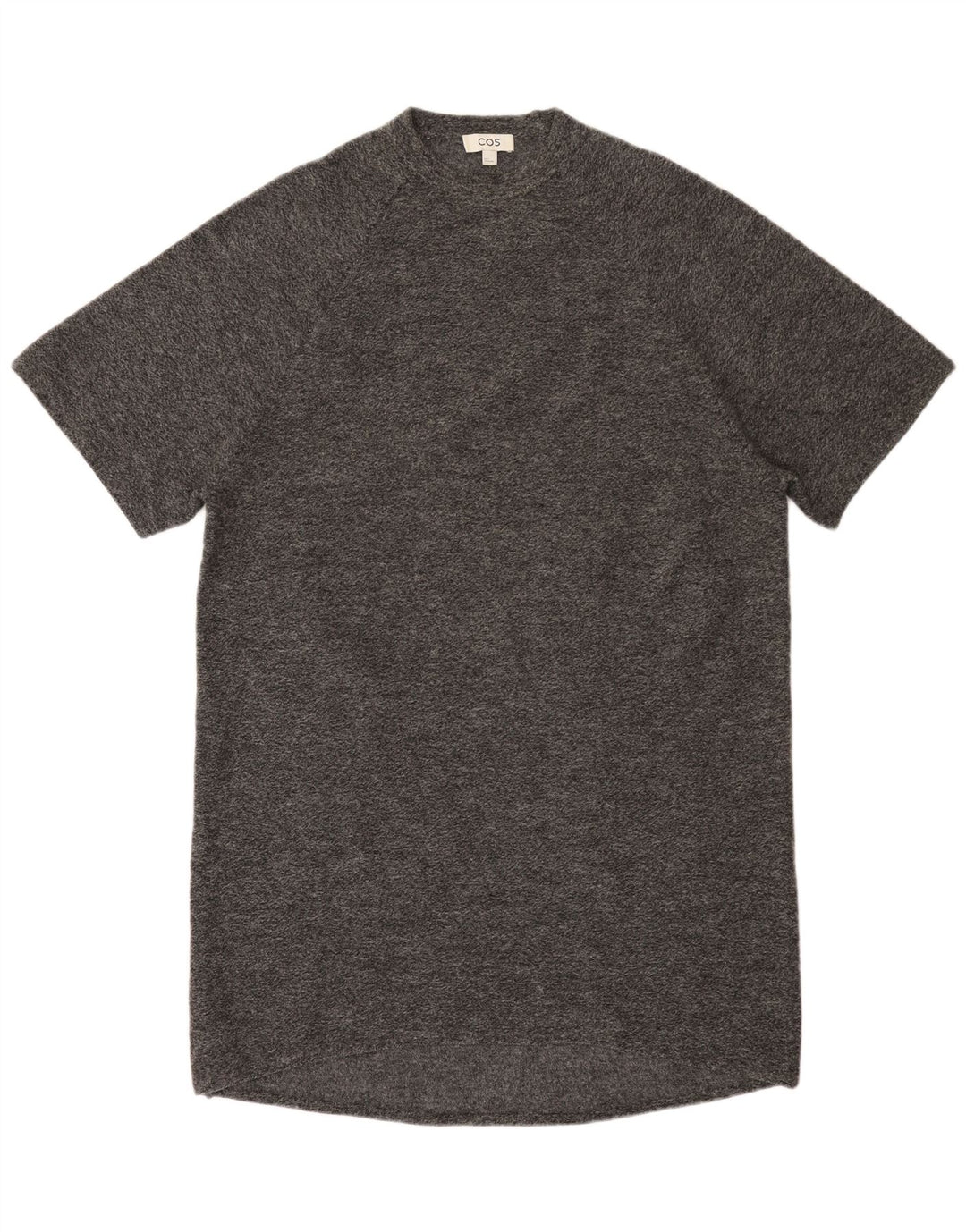 Cos Vestido tipo jersey extragrande de manga corta para mujer, talla 10, lana gris pequeña