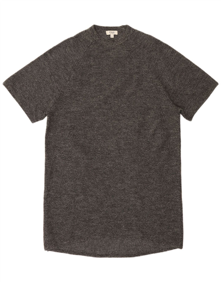 Cos Vestido tipo jersey extragrande de manga corta para mujer, talla 10, lana gris pequeña