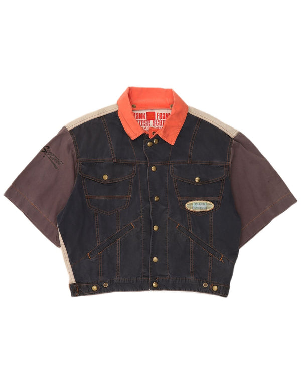 Frank Scozzese Chaqueta vaquera extragrande para hombre UK 38 Medium Azul marino