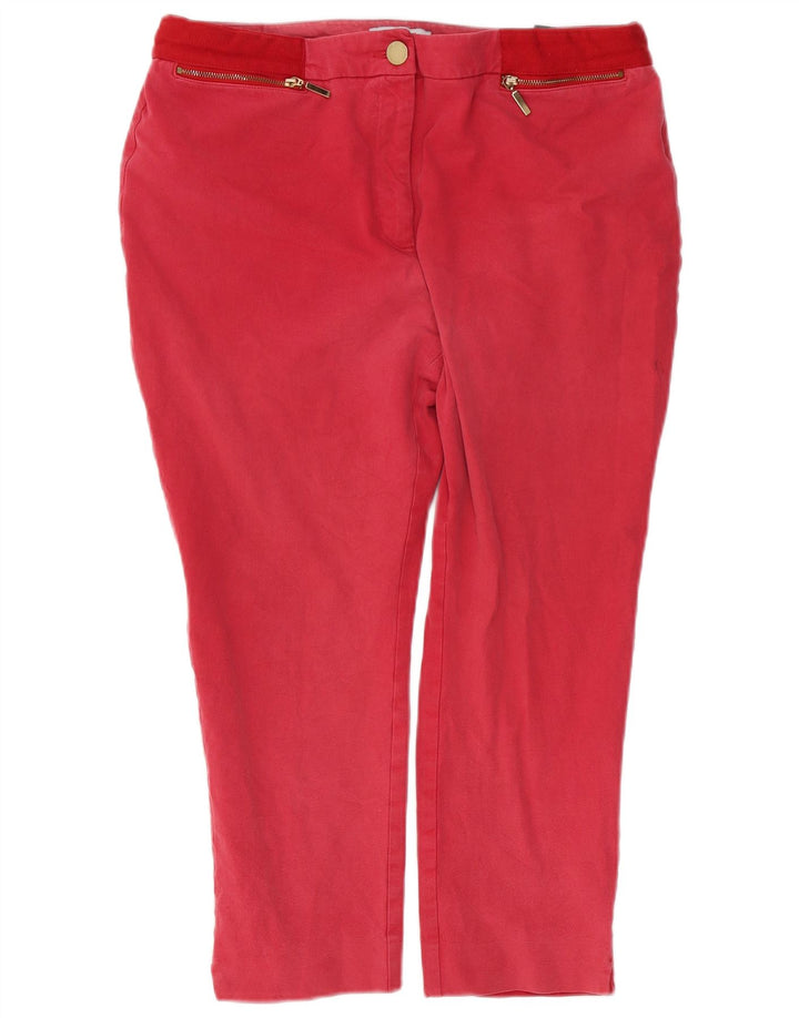 Marks & Spencer Pantalones Capri Per Una para Mujer UK 40 Large W36 L23 Rojo