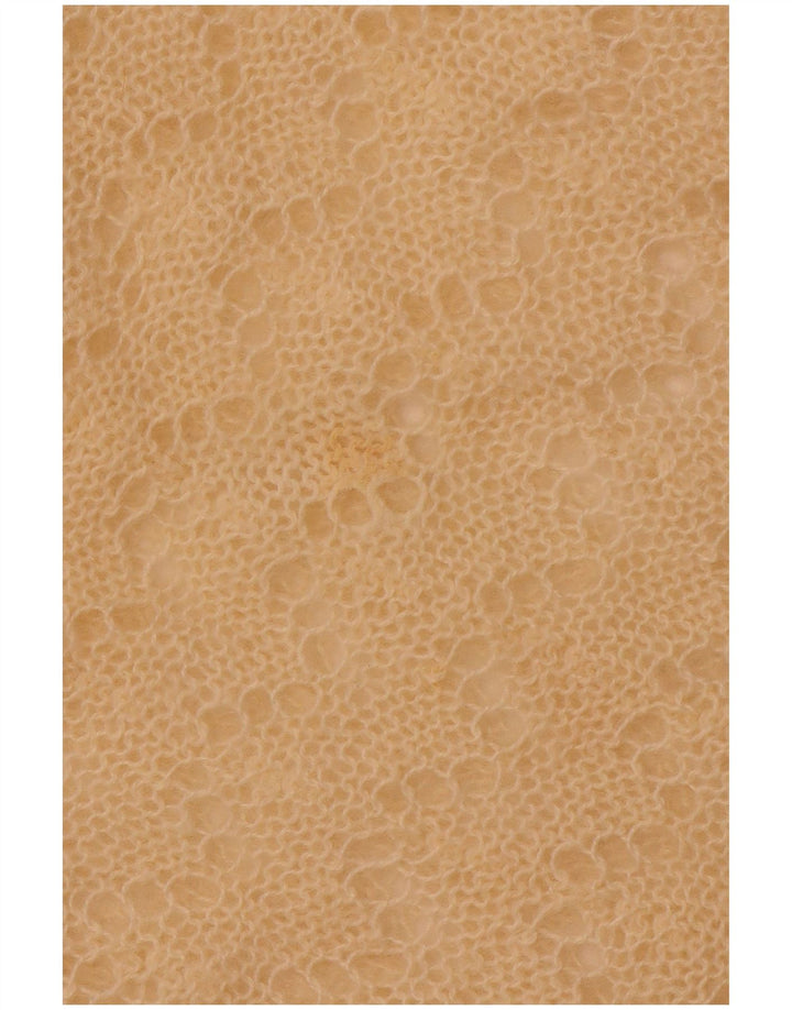 VINTAGE Mujer Crop Boat Neck Jumper Suéter Reino Unido 12 Medio Beige