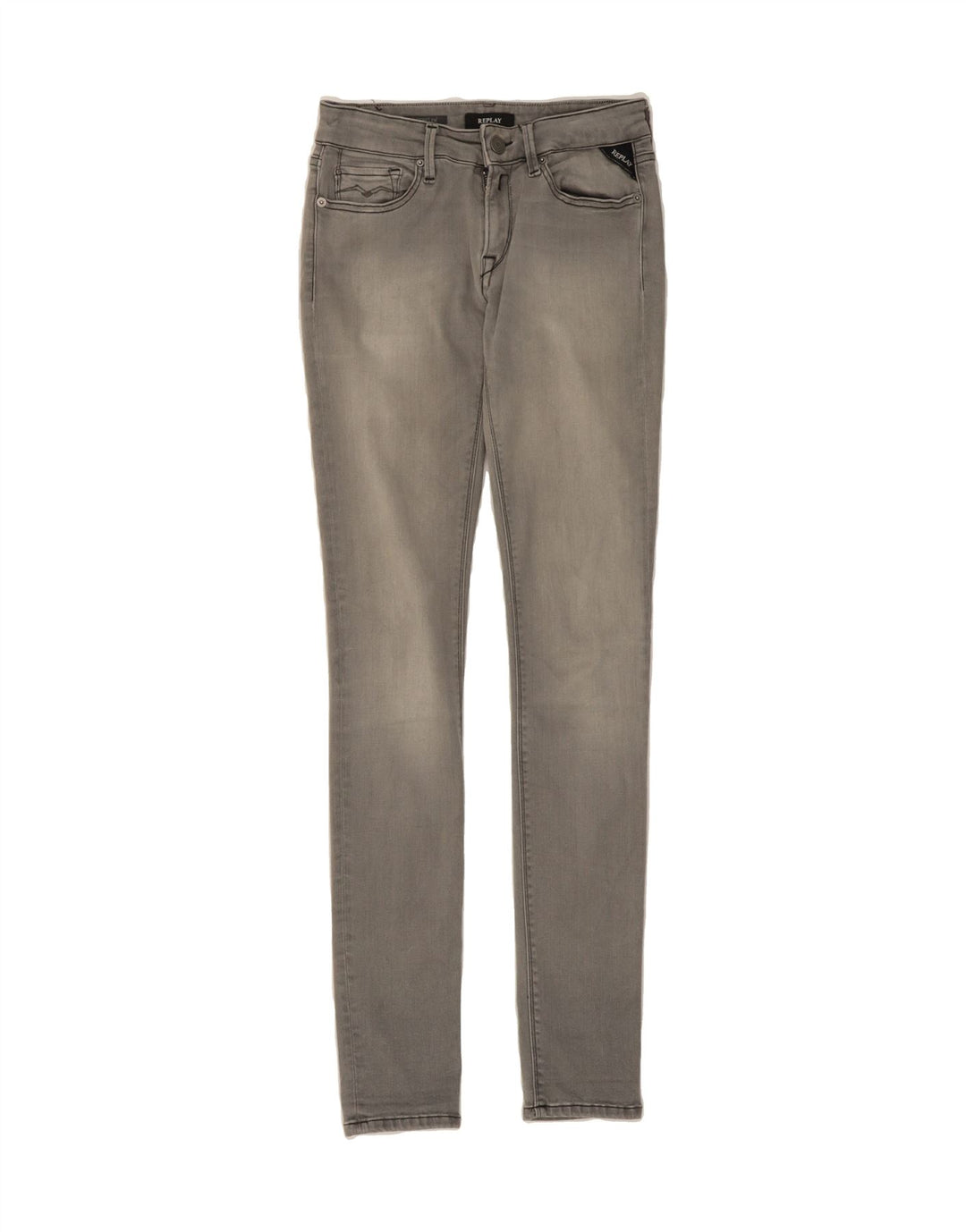 REPLAY Womens Power Flex Skinny Jeans W25 L31 Grey Vintage Replay and Second-Hand Replay from Messina Hembry 