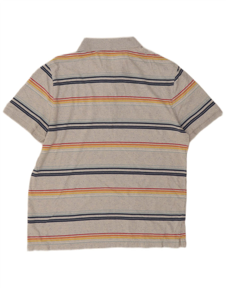 Polo de hombre Fat Face de algodón a rayas grises grandes