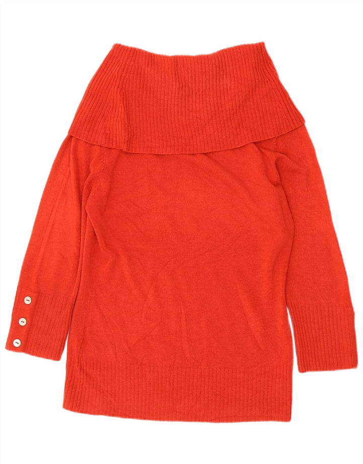 Per Una - Jersey para mujer con cuello vuelto, talla 44, acrílico naranja mediano