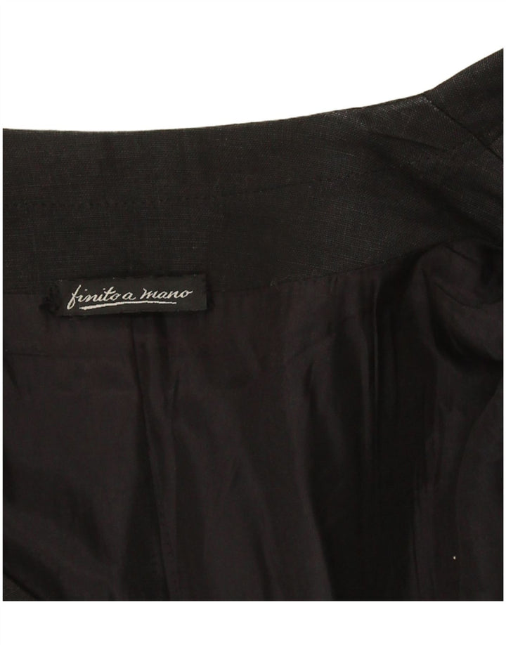 Vintage mujer 1 botón Blazer chaqueta Reino Unido 14 grande negro