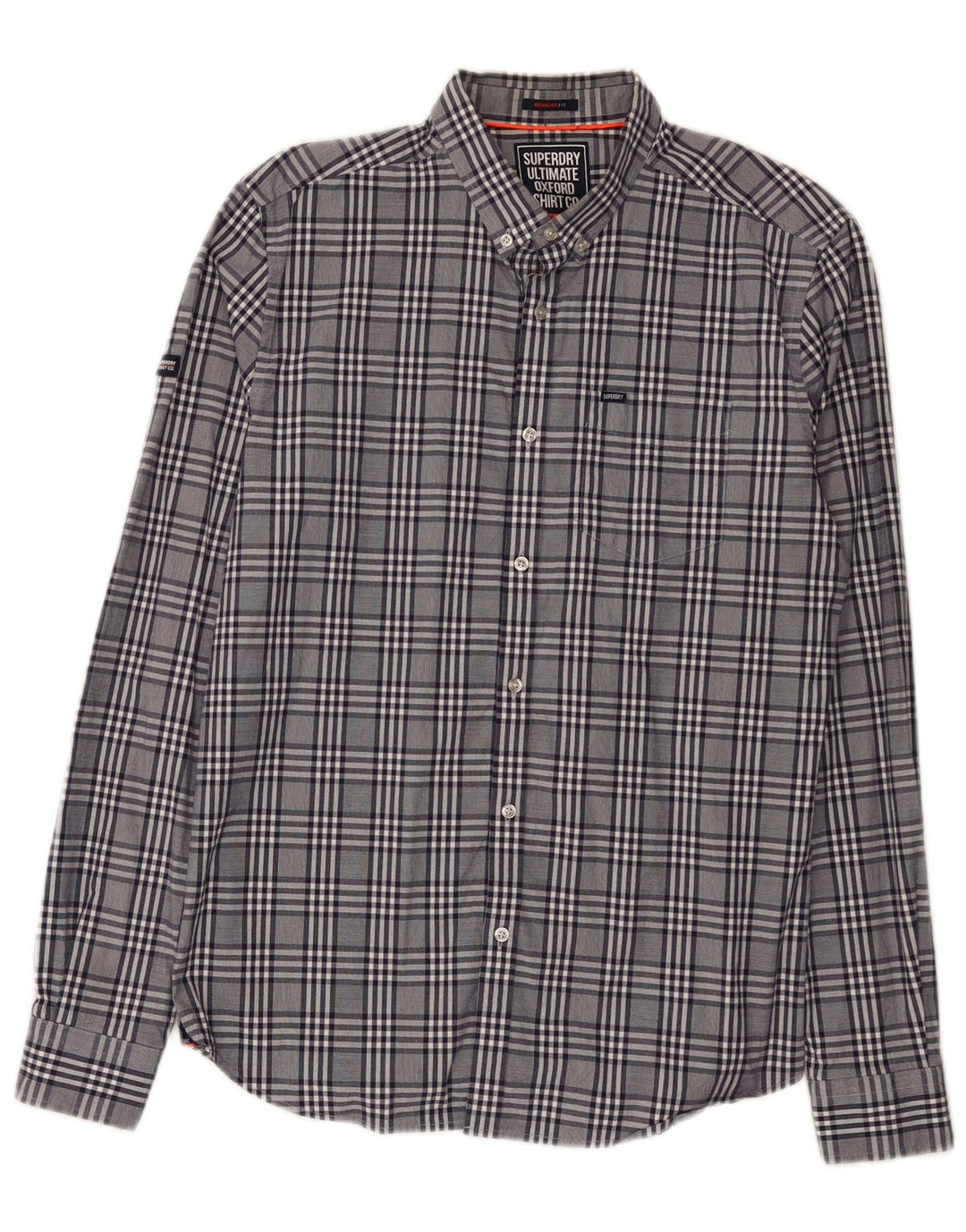 Camisa Superdry De Corte Regular Para Hombre Con Cuadros Grises Grandes