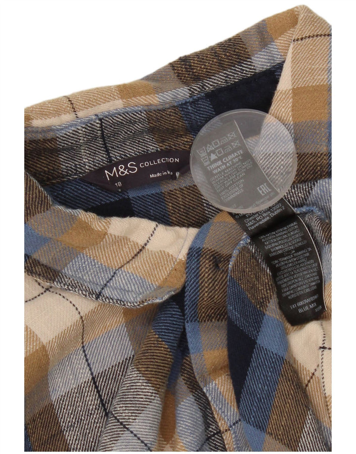 Marks & Spencer Camisa de franela para mujer UK 40 XL Algodón a cuadros multicolor