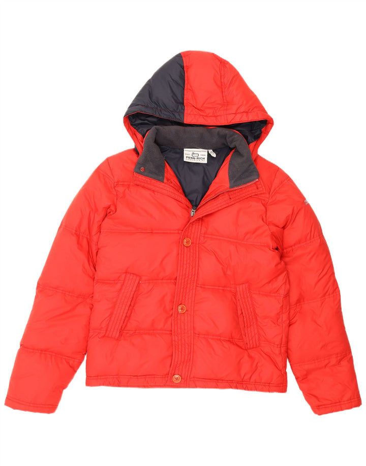 Woolrich Chaqueta acolchada con capucha Penn-Rich para hombre UK 38 Medium Red Nylon