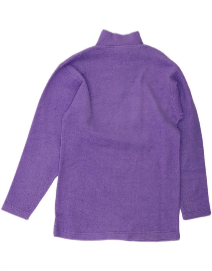 Sergio Tacchini Jersey de forro polar con cuello y cremallera para mujer UK 44 Poliéster morado mediano