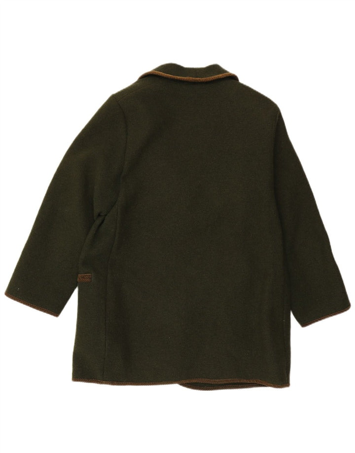Vintage mujer 4 botones Blazer chaqueta Reino Unido 12 verde medio