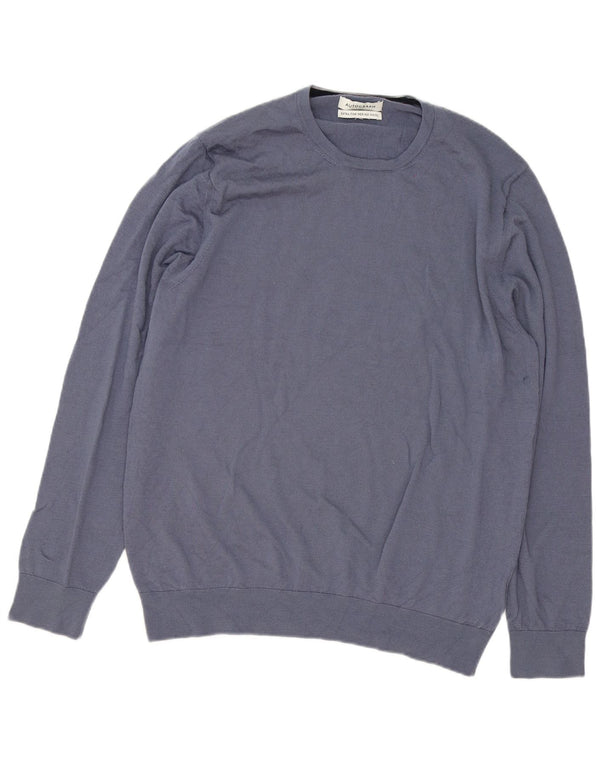 Autograph Jersey con Cuello Redondo para Hombre XL Lana Merino Azul