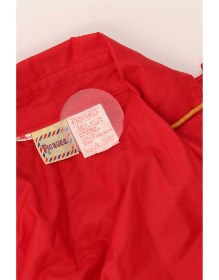 Fiorucci Gabardina con capucha para mujer UK 44 Medium Red Nylon