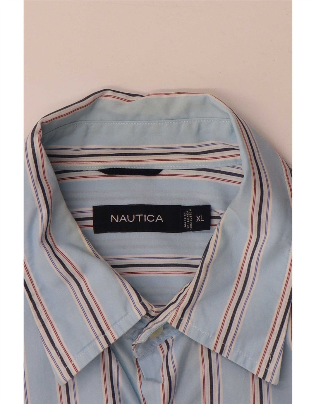 Camisa Nautica Hombre XL Algodón Rayas Azul