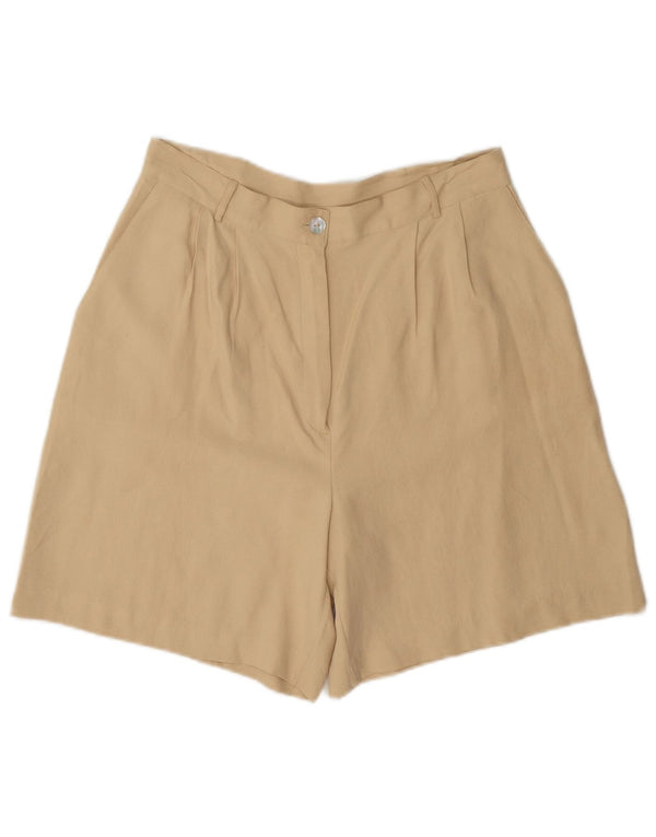 Vintage mujeres pegadas pantalones cortos casuales IT 44 Medio W28 Beige