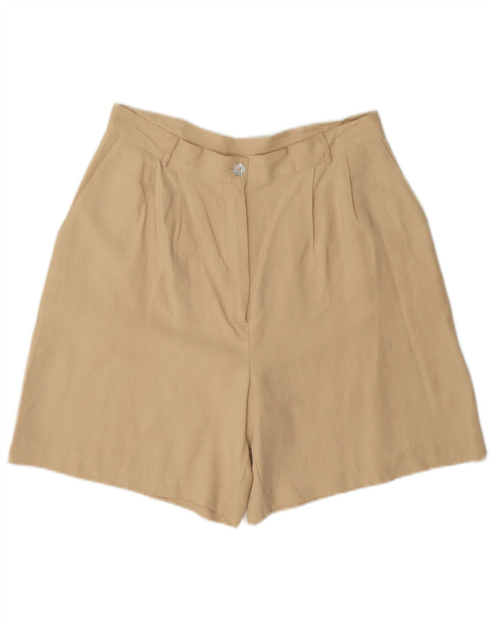 Vintage mujeres pegadas pantalones cortos casuales IT 44 Medio W28 Beige