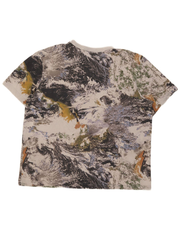 Adidas Mens Abstract Pattern T-Shirt Top XL Grey Cotton