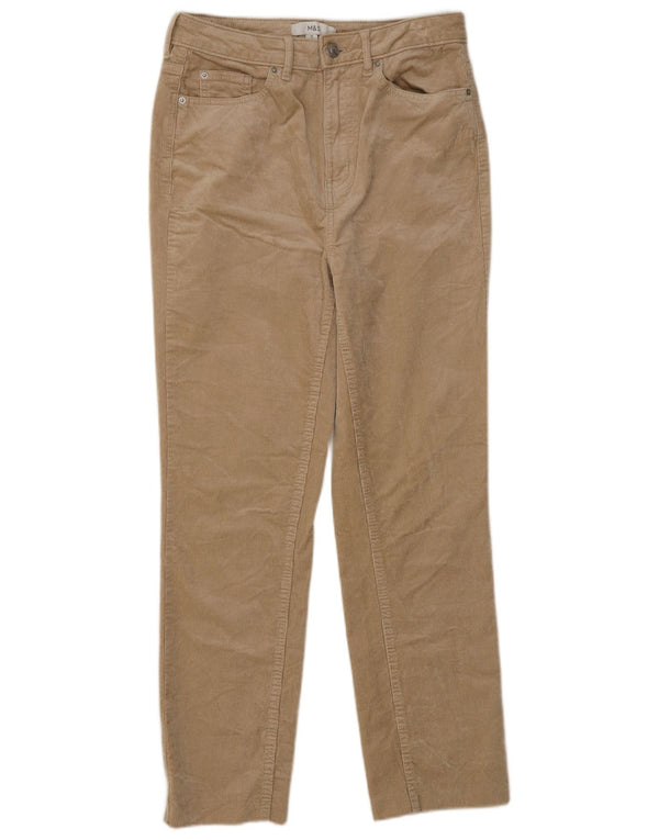 Marks & Spencer Pantalones rectos de pana para mujer UK 10 Small W27 L28 Beige