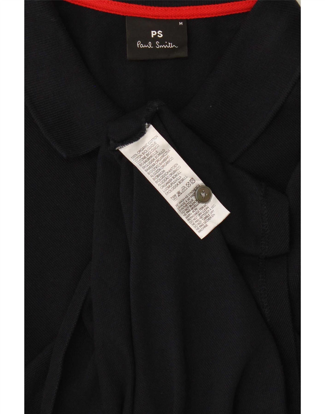 Paul Smith Polo de manga larga para hombre de algodón azul marino mediano