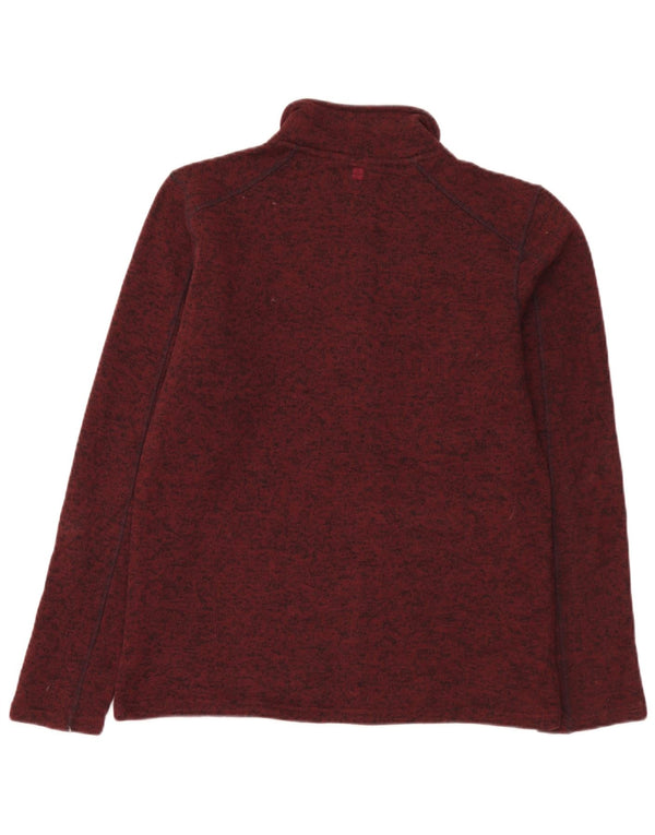 Jersey tipo sudadera con cremallera y cuello para hombre de Mountain Warehouse, tamaño pequeño, moteado en color burdeos
