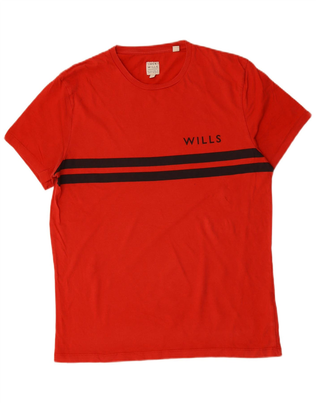 JACK WILLS Camiseta Hombre Top Small Algodón Rayas Rojas