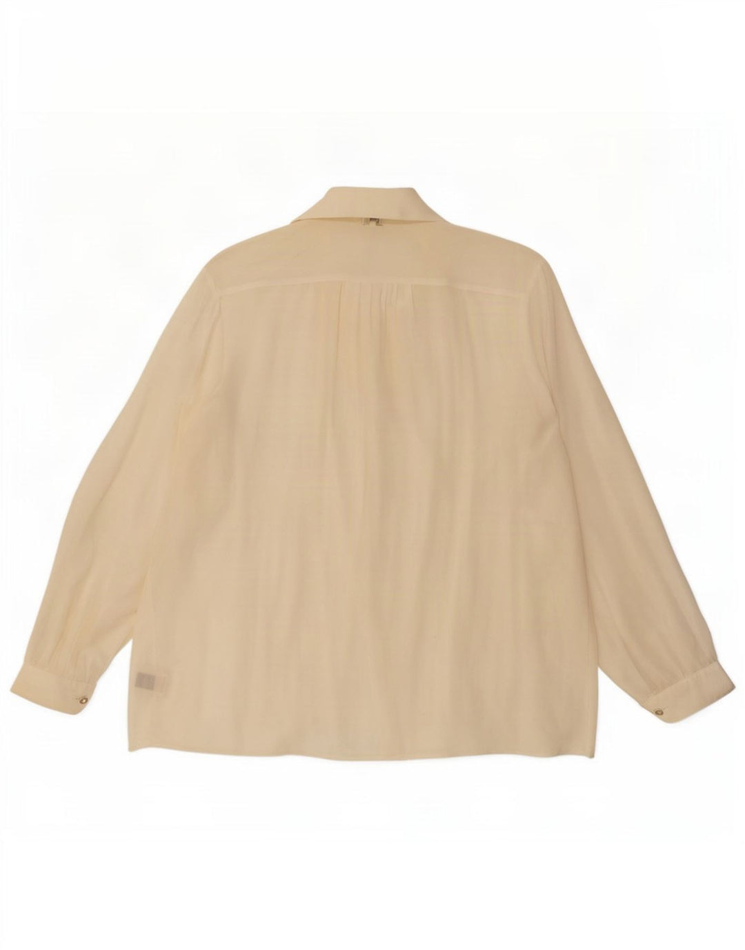 Vintage mujer camisa de gran tamaño blusa Reino Unido 20 2XL de seda blanca