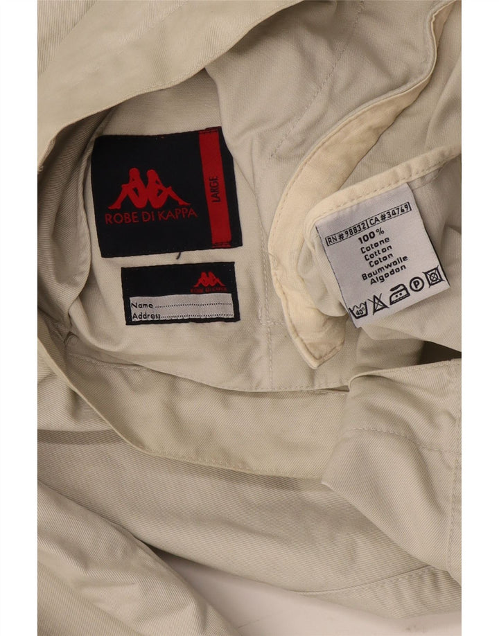 Kappa Chaqueta Bomber para Hombre UK 40 Grande Algodón Beige