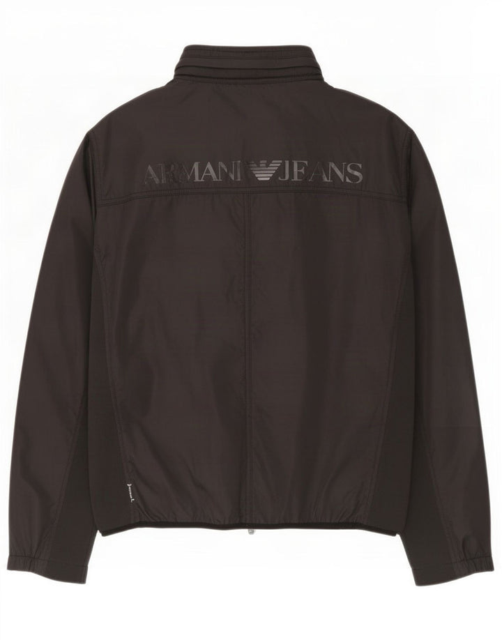 Armani Jeans Hombre Graphic Chándal Top Chaqueta Grande Poliamida Negra
