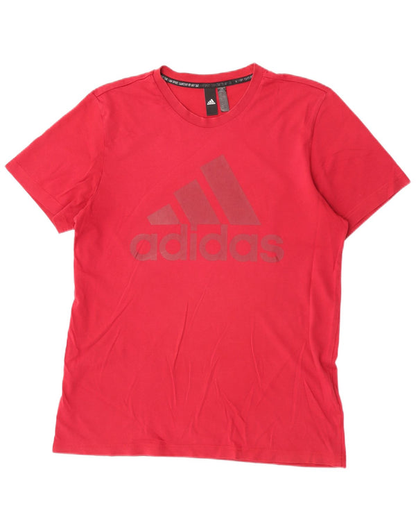 Adidas - Camiseta gráfica para hombre, parte superior de algodón burdeos mediano