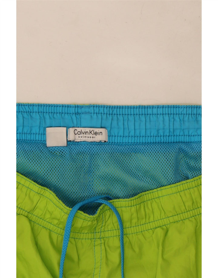 Calvin Klein - Bañador gráfico para mujer, talla 40, color verde medio