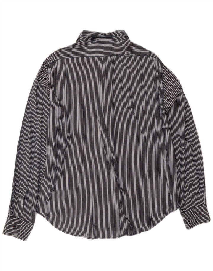 Armani Jeans Camisa Hombre 3XL Azul Marino Rayas Algodón