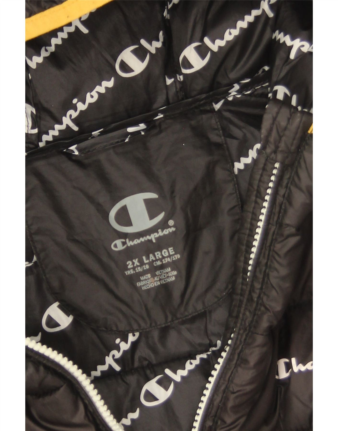 Champion Chaqueta acolchada con capucha para niño 15-16 años 2XL Negro Poliéster