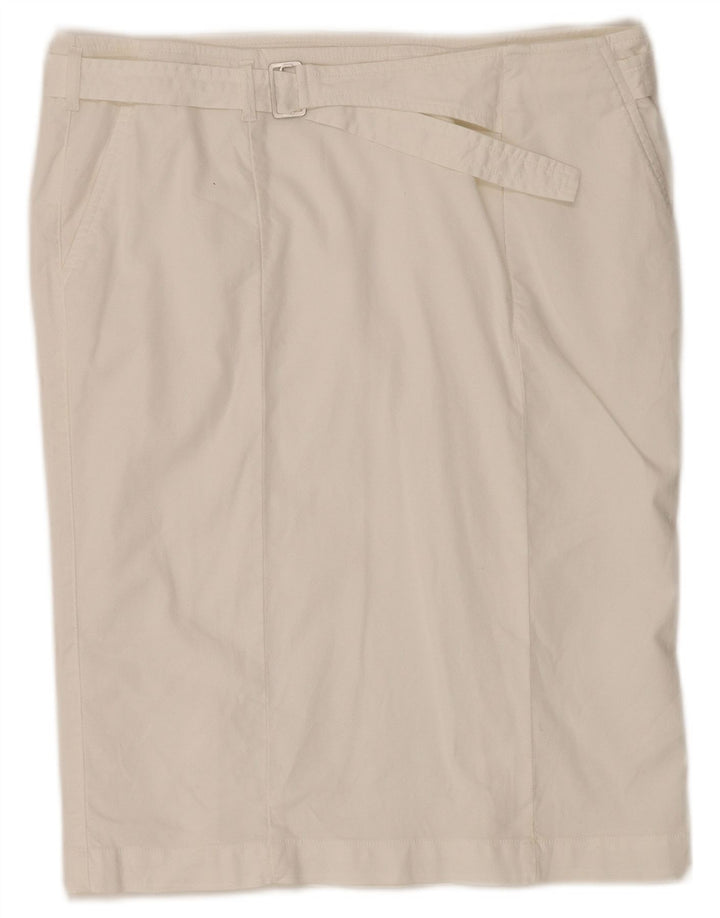 TRUSSARDI Falda recta para mujer IT 46 Large W34 Blanco