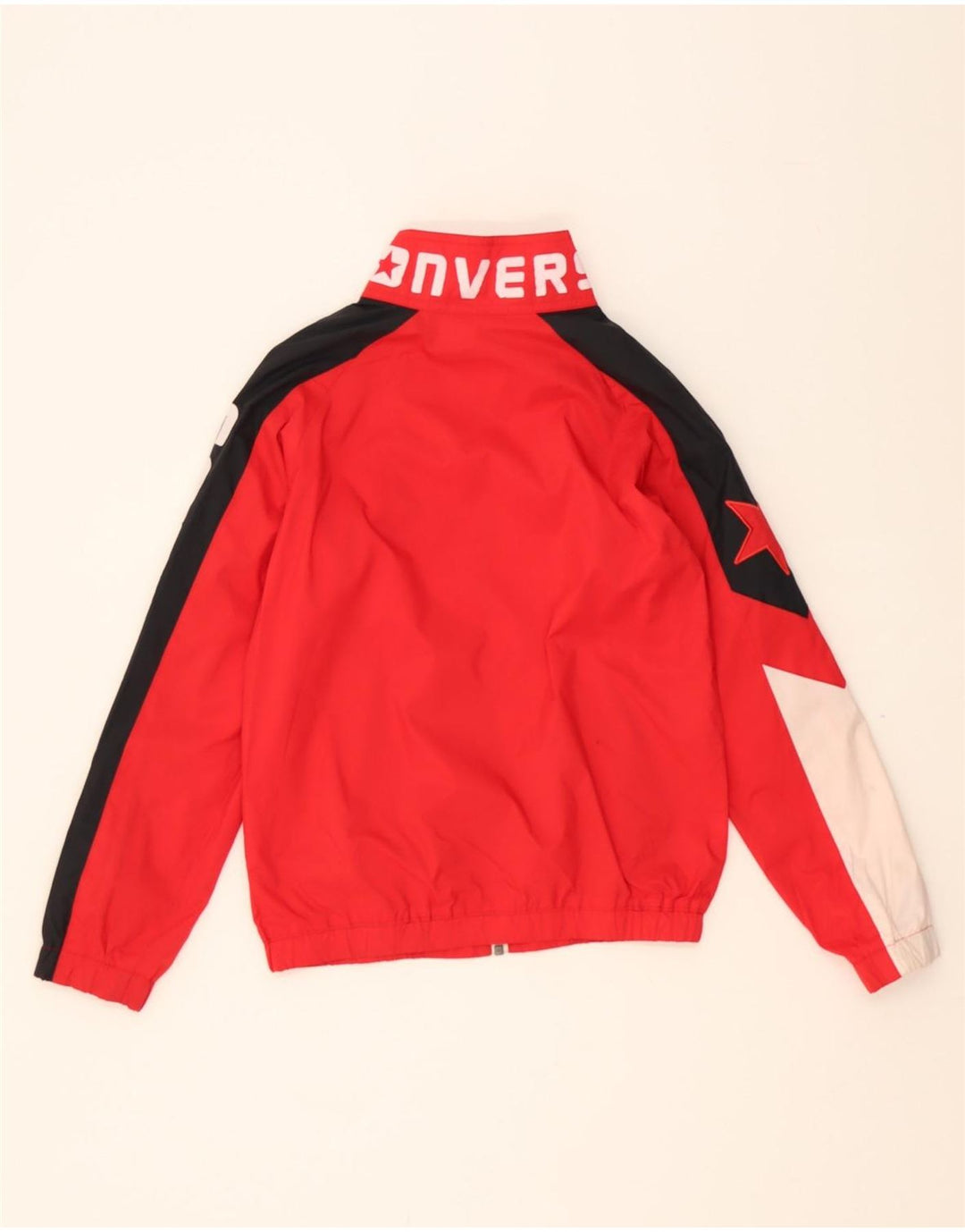 CONVERSE Girls Tracksuit Top Jacket 10-11 Years Medium  Red Colourblock Vintage Converse and Second-Hand Converse from Messina Hembry 