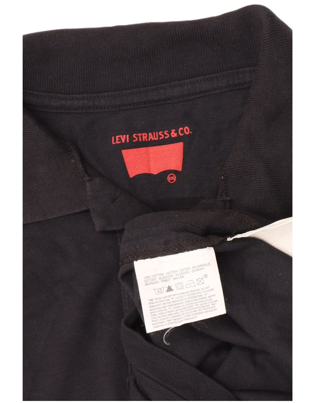 Levi's Polo para hombre 2XL Algodón negro