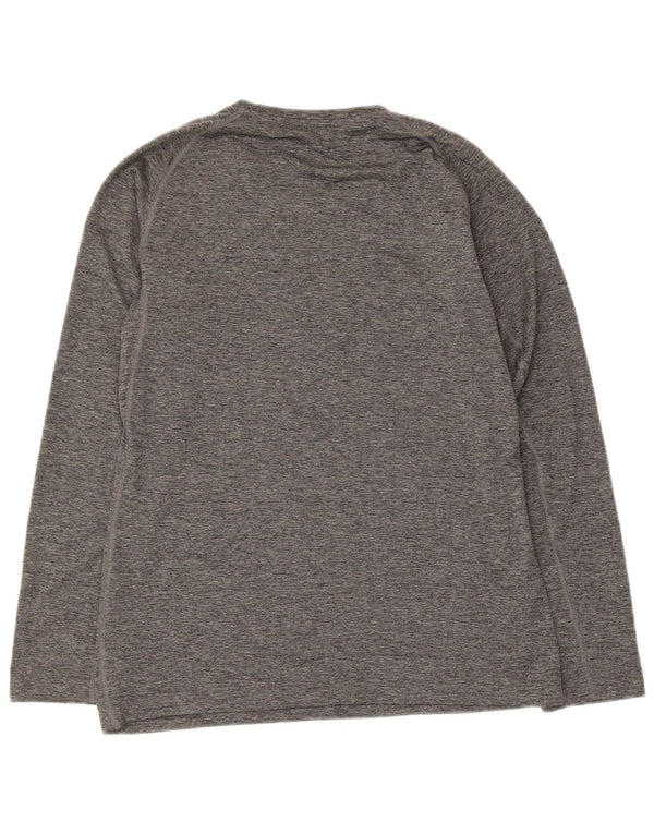 Adidas Mujer Climalite Top Manga Larga Reino Unido 8/10 Pequeño Gris Moteado