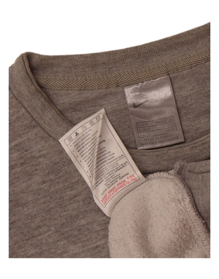 NIKE Womens Sweatshirt Jumper UK 10/12 Medium Grey Cotton