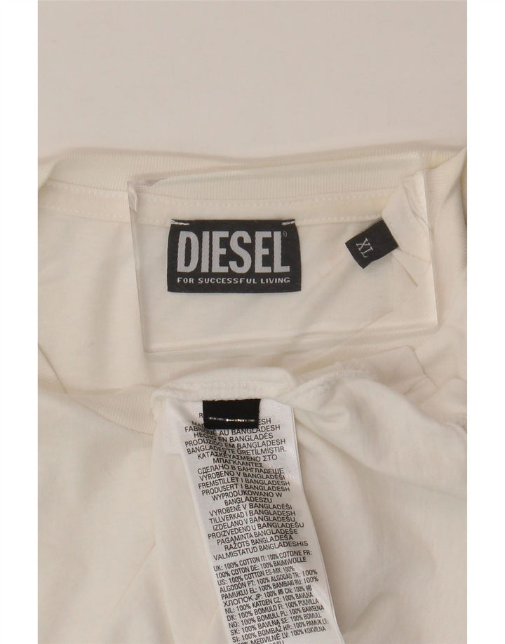 Diesel Hombre Camiseta Gráfica Top XL Algodón Blanco
