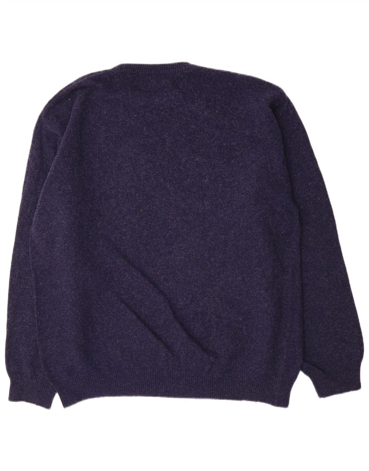 Marlboro Classics - Jersey de cuello redondo para hombre, talla 2XL, lana azul marino