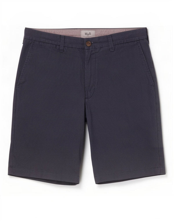 Marks & Spencer Pantalones cortos chinos para hombre W34 Grande Algodón a cuadros azul marino