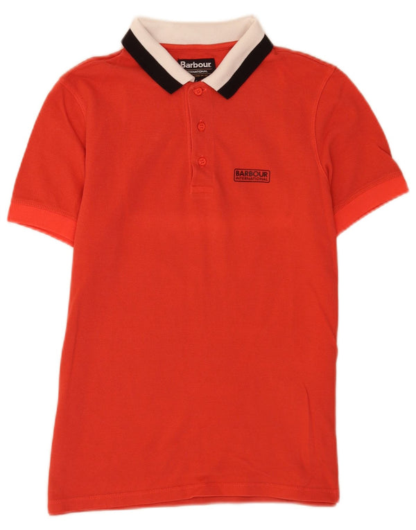 Polo Barbour Hombre Pequeño Algodón Color Block Rojo