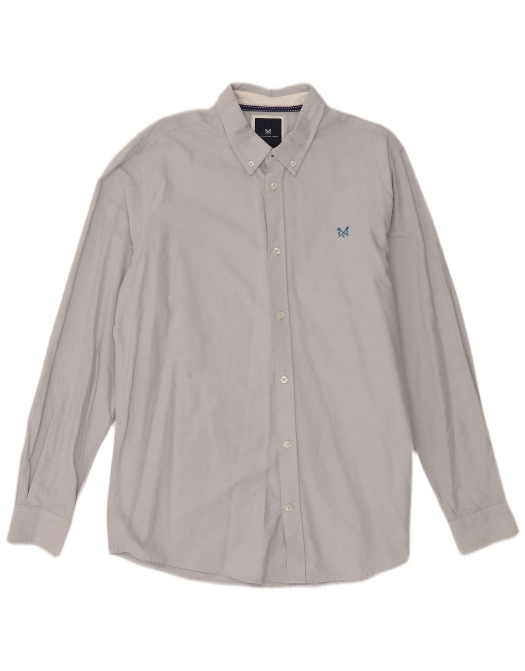 Crew Clothing Camisa ajustada para hombre Algodón azul medio
