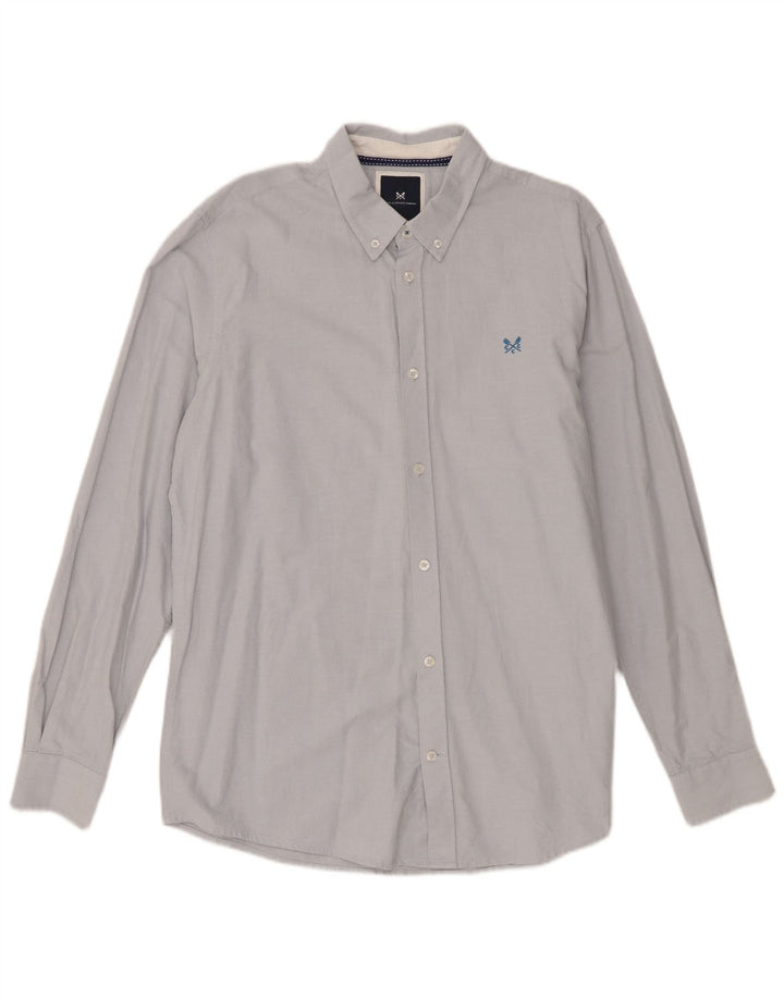 Crew Clothing Camisa ajustada para hombre Algodón azul medio