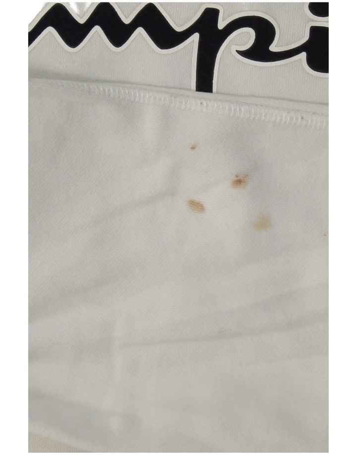 Champion Sudadera con capucha gráfica para mujer UK 14 Medium White Cotton