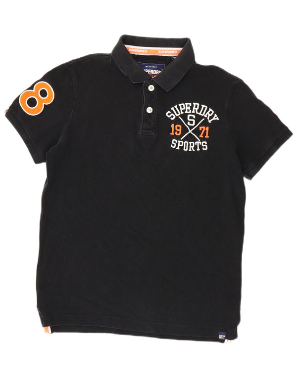 Superdry Polo De Rugby Con Gráfico Grande De Algodón Negro Para Hombre