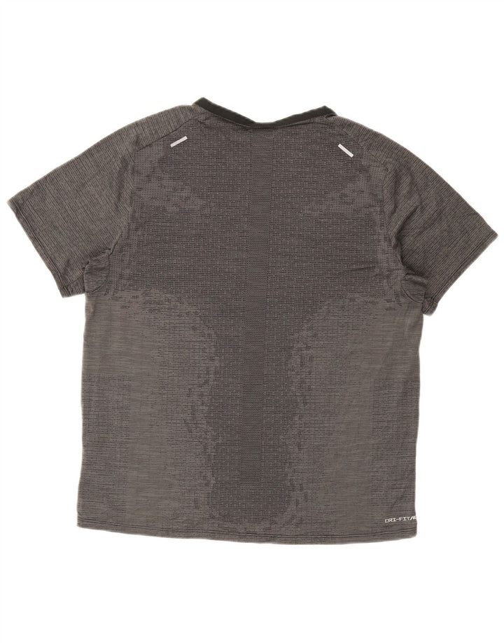 Camiseta Nike Dri Fit para hombre Top deportivo de poliéster gris grande