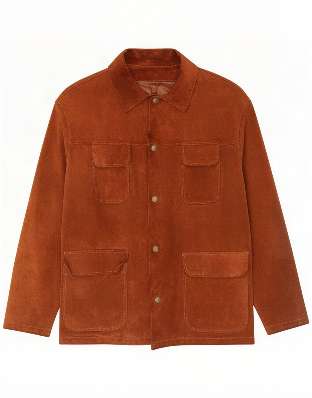 Chaqueta utilitaria de gamuza vintage para hombre UK 42 XL Marrón